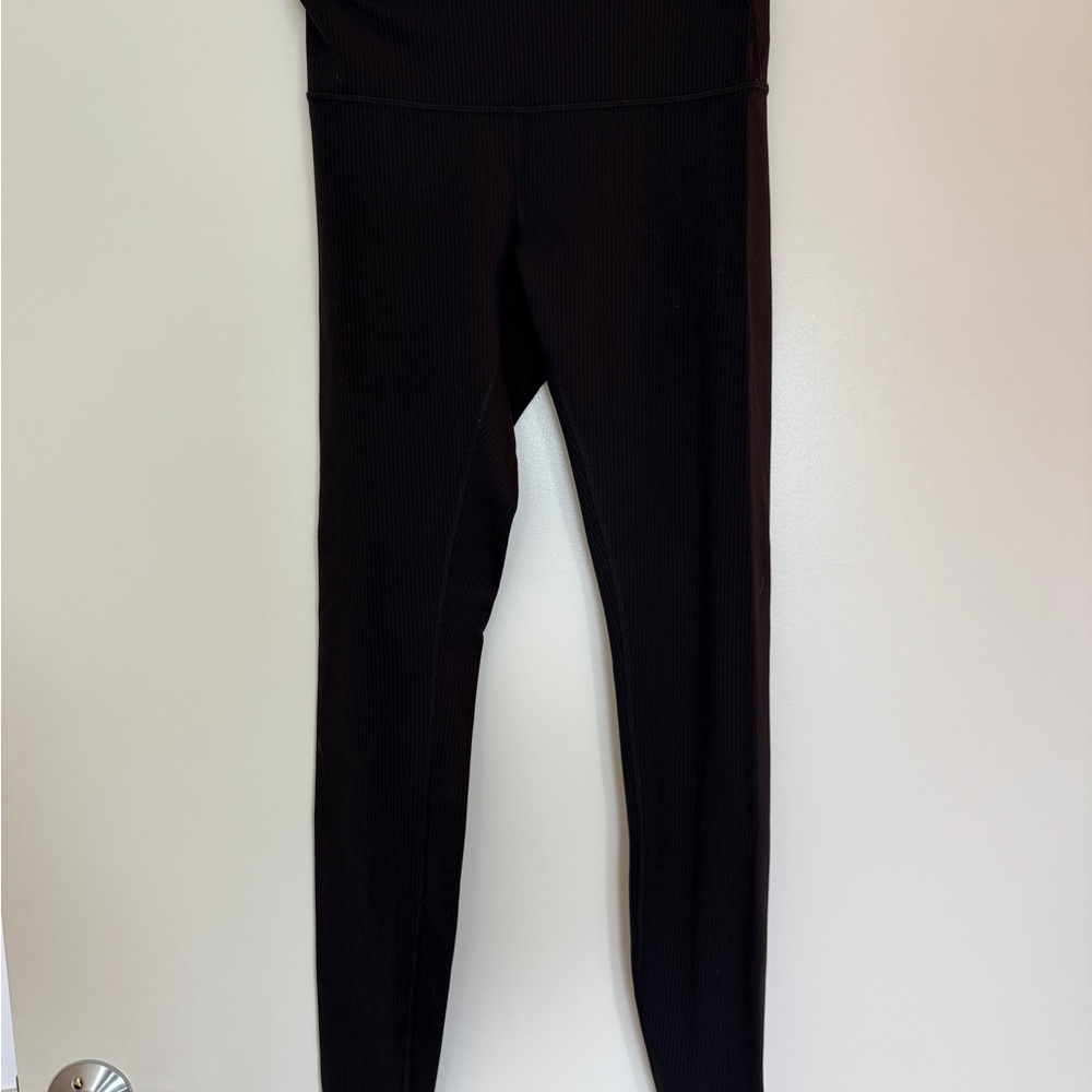 Lulu align high rise Black Ribbed Leggings